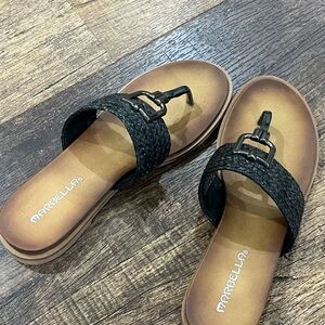MARELLA Black Woven Women's Sandals